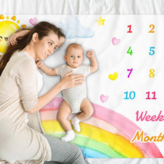 CSFOTO rainbow blanket and frame provide a clean backdrop for memories.