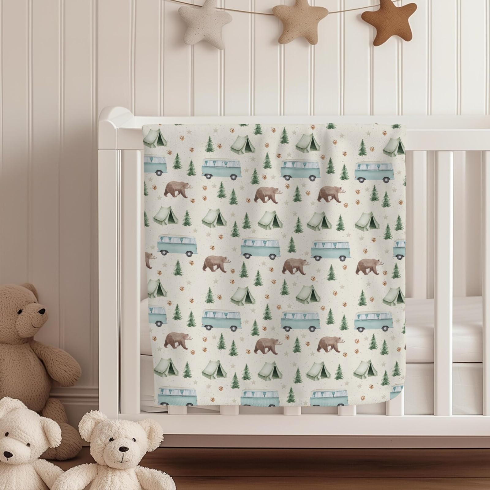Cstdyfrv Camp Bear Bus Blanket used as nursing cover for discreet feeding