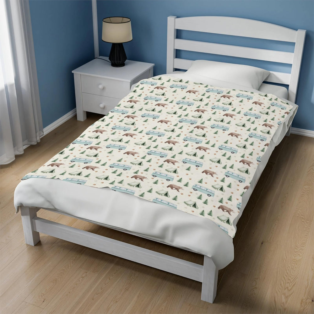 Cstdyfrv Camp Bear Bus Blanket 30x40 size ideal for newborn swaddling