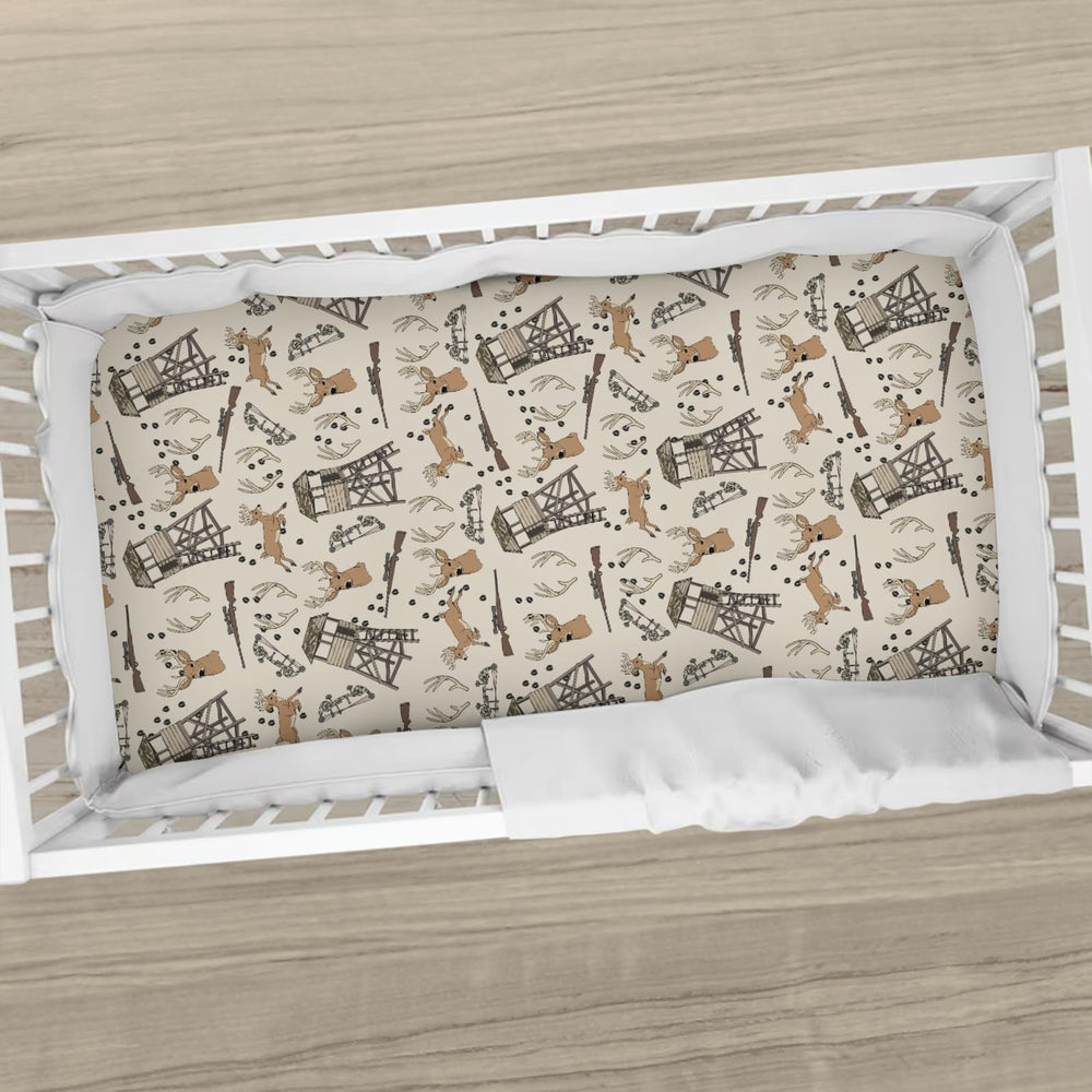 Cstdyfrv Deer Hunting crib sheet snug fit reduces sheet movement.