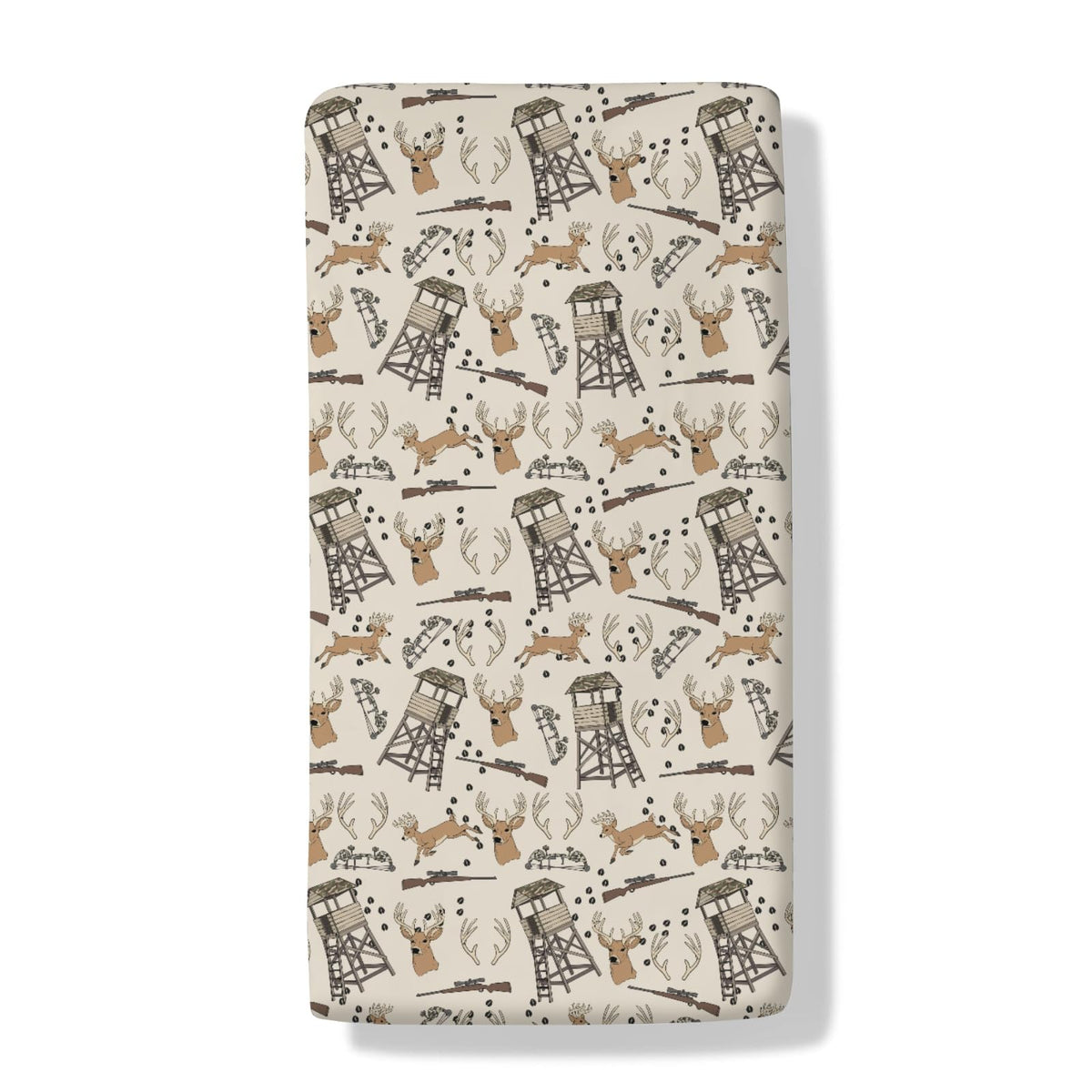 Cstdyfrv Deer Hunting crib sheet in soft fabric for gentle baby sleep.