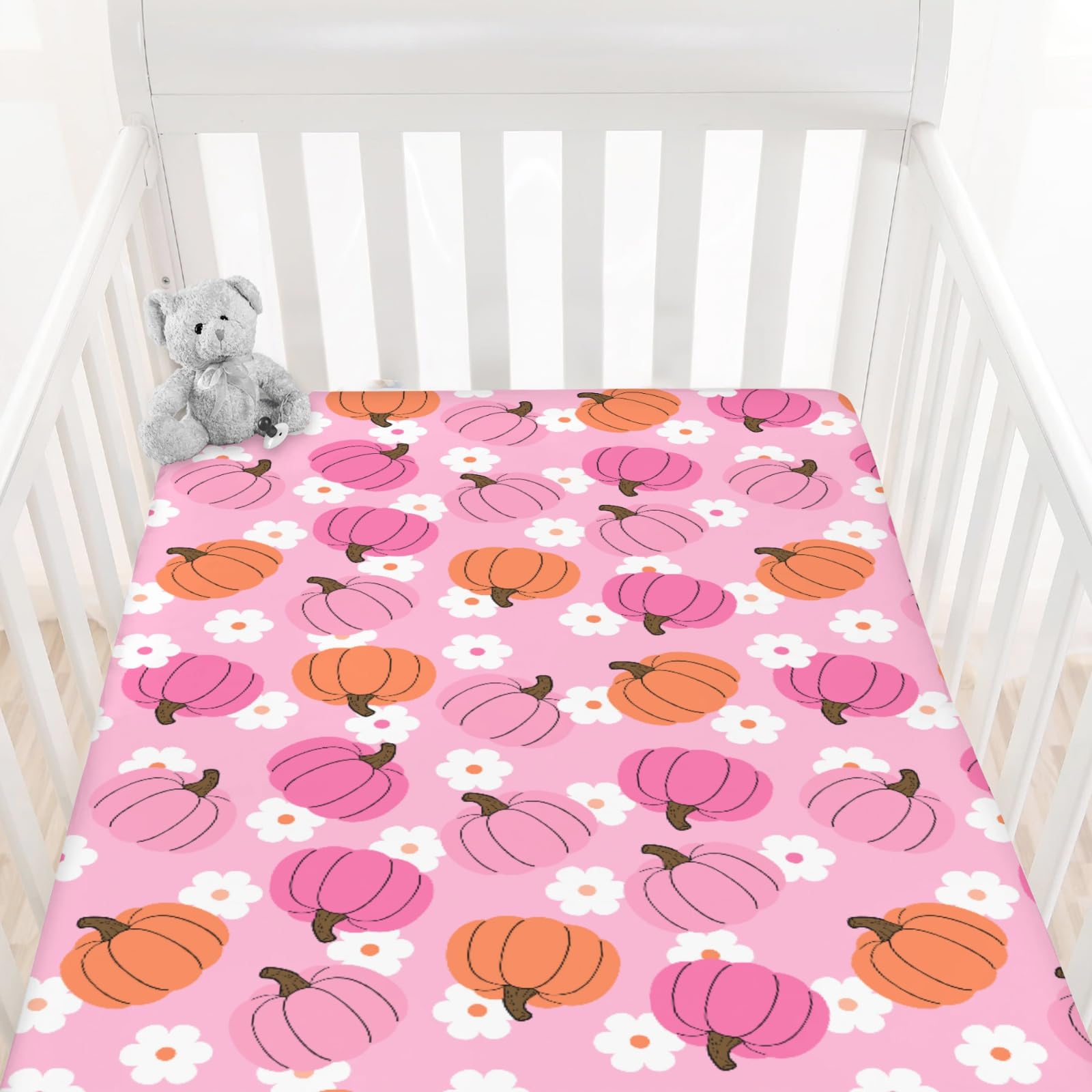 Cstdyfrv pumpkin flowers pattern close-up showcases cozy design and breathable material