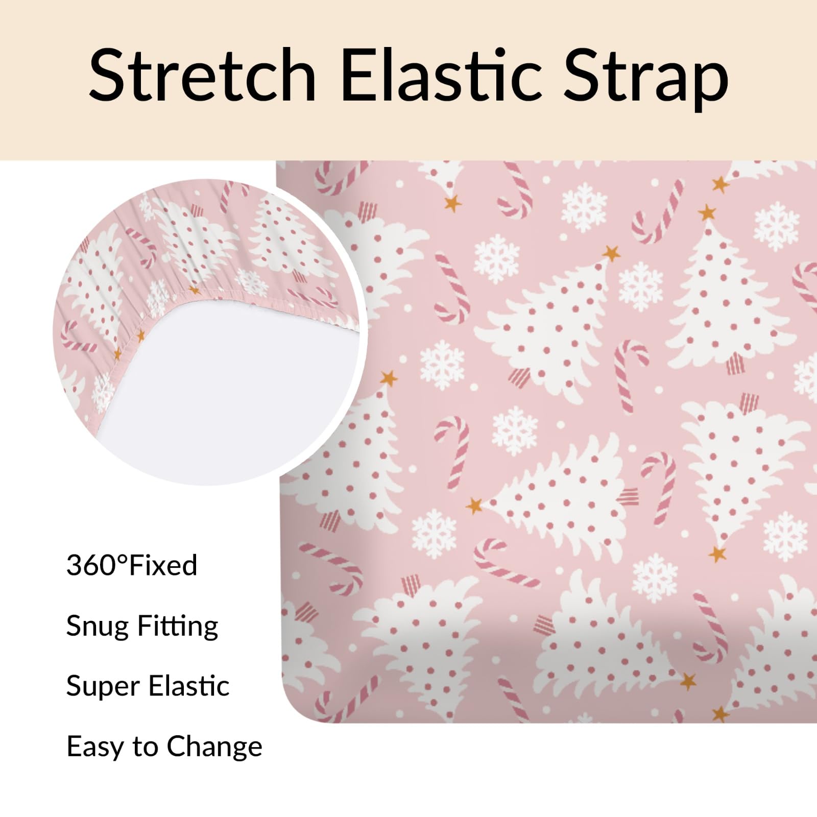Cstdyfrv standard 28x52x9 crib sheet with secure snug fit.