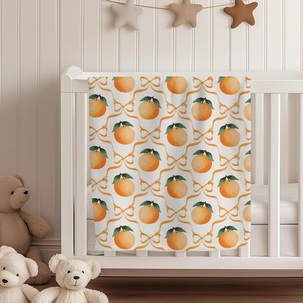 Cstdyfrv Watercolor Oranges Bows travel blanket ideal for on-the-go comfort.