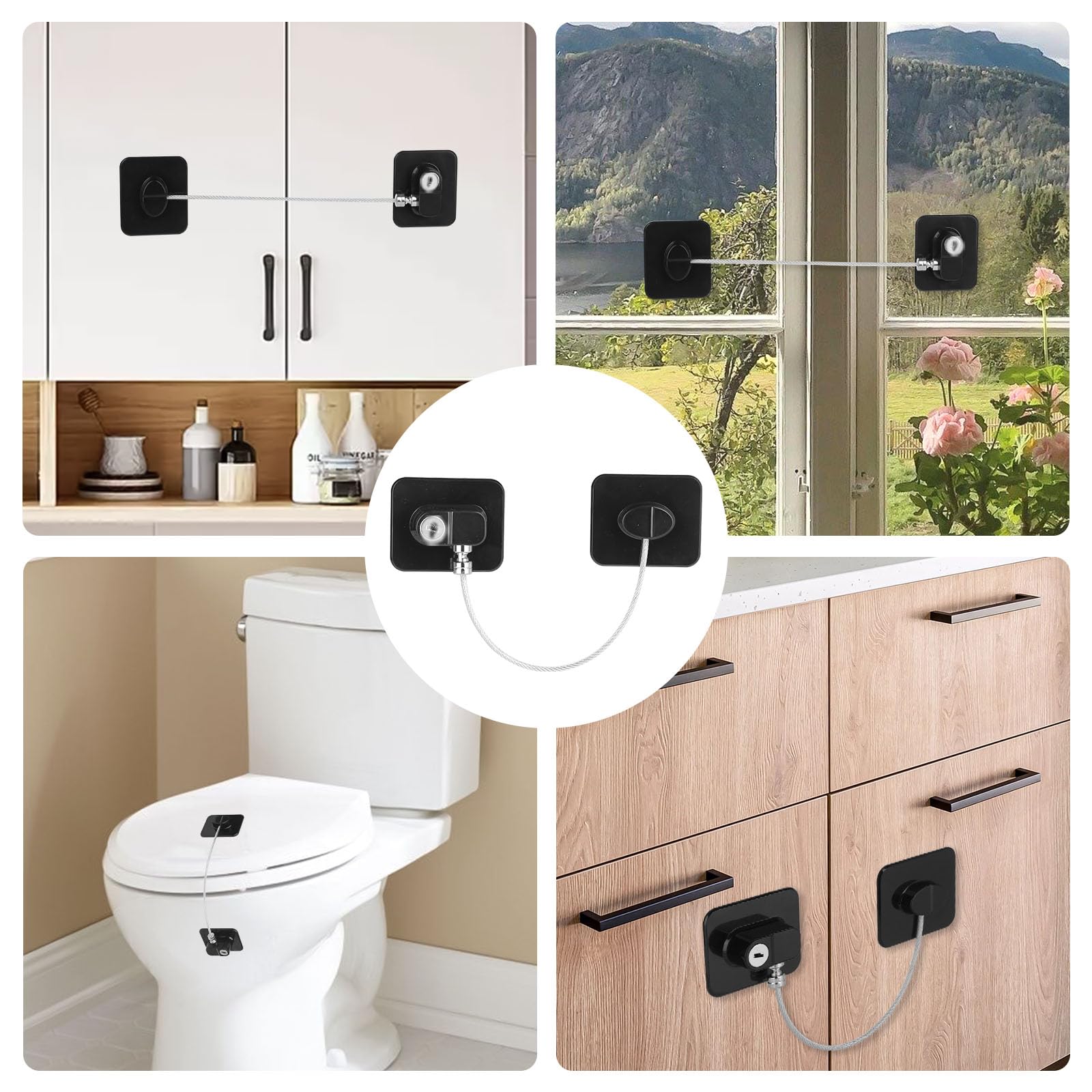 CTEOUNPT two-pack rectangle black locks, versatile protection for home storage
