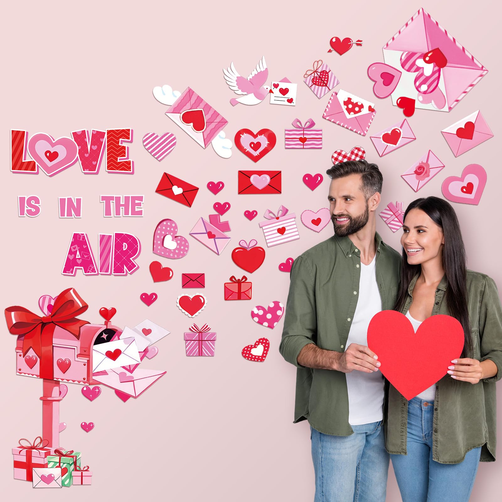 CTOSREE valentines love letters wall sticker adds romantic charm