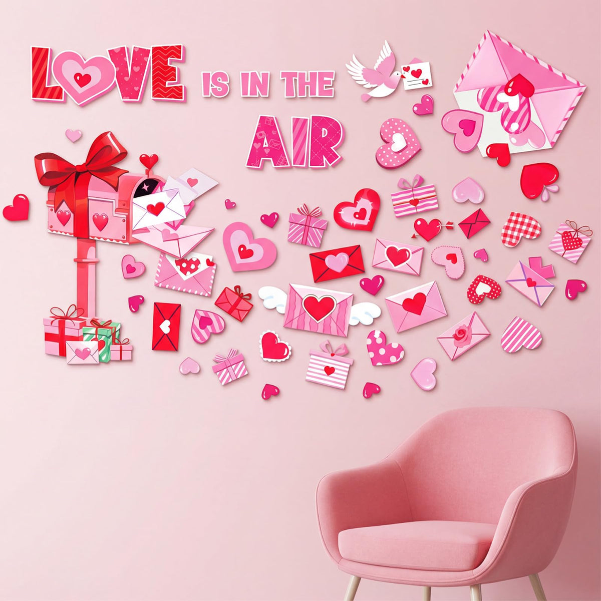 CTOSREE valentines mailbox wall sticker for classroom decor