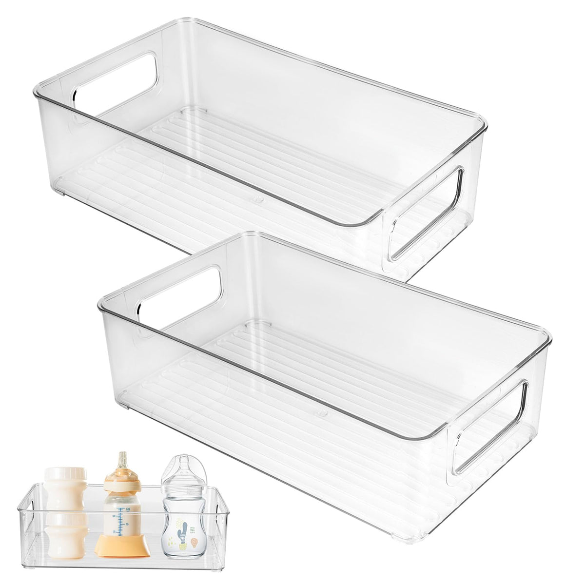 CTTZCKJ baby bottle organizer front view with bottles neatly arranged