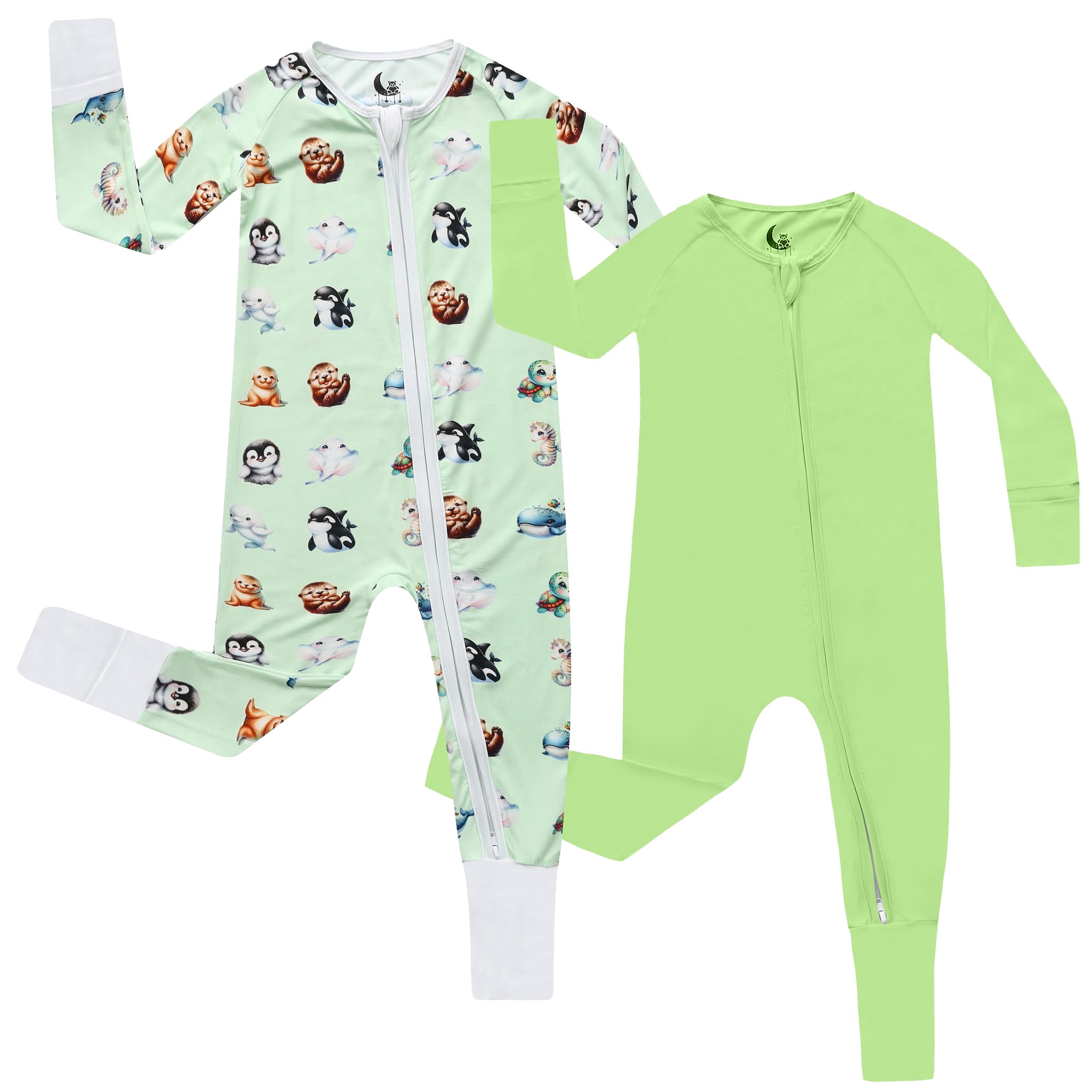 CubbieMoon bamboo-pajamas-two-pack cozy all-season sleepwear for baby.