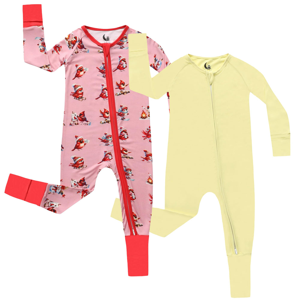CubbieMoon bamboo viscose pajamas with 2-way zipper for quick diaper changes