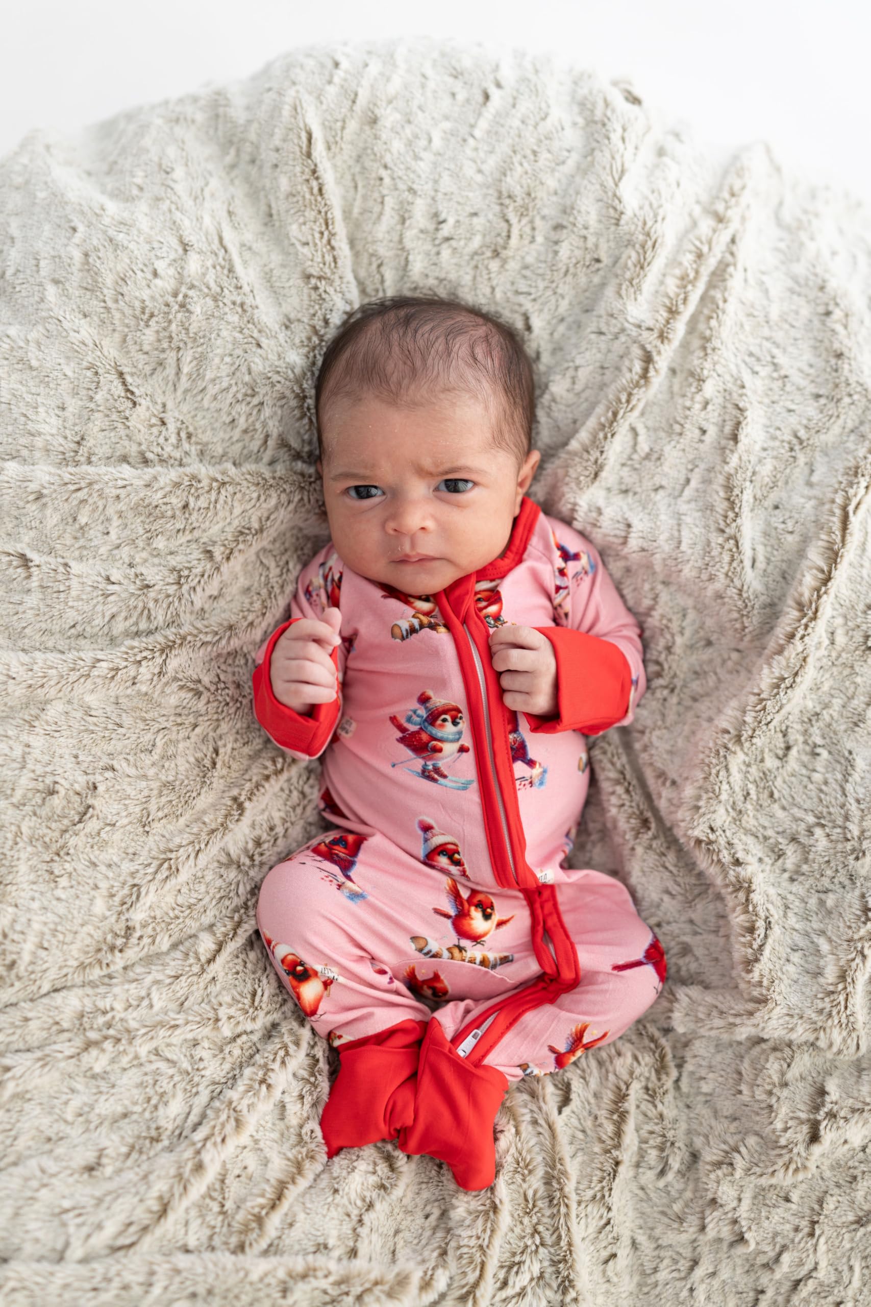 CubbieMoon baby sleepers with fold-over mittens and feet for flexible warmth