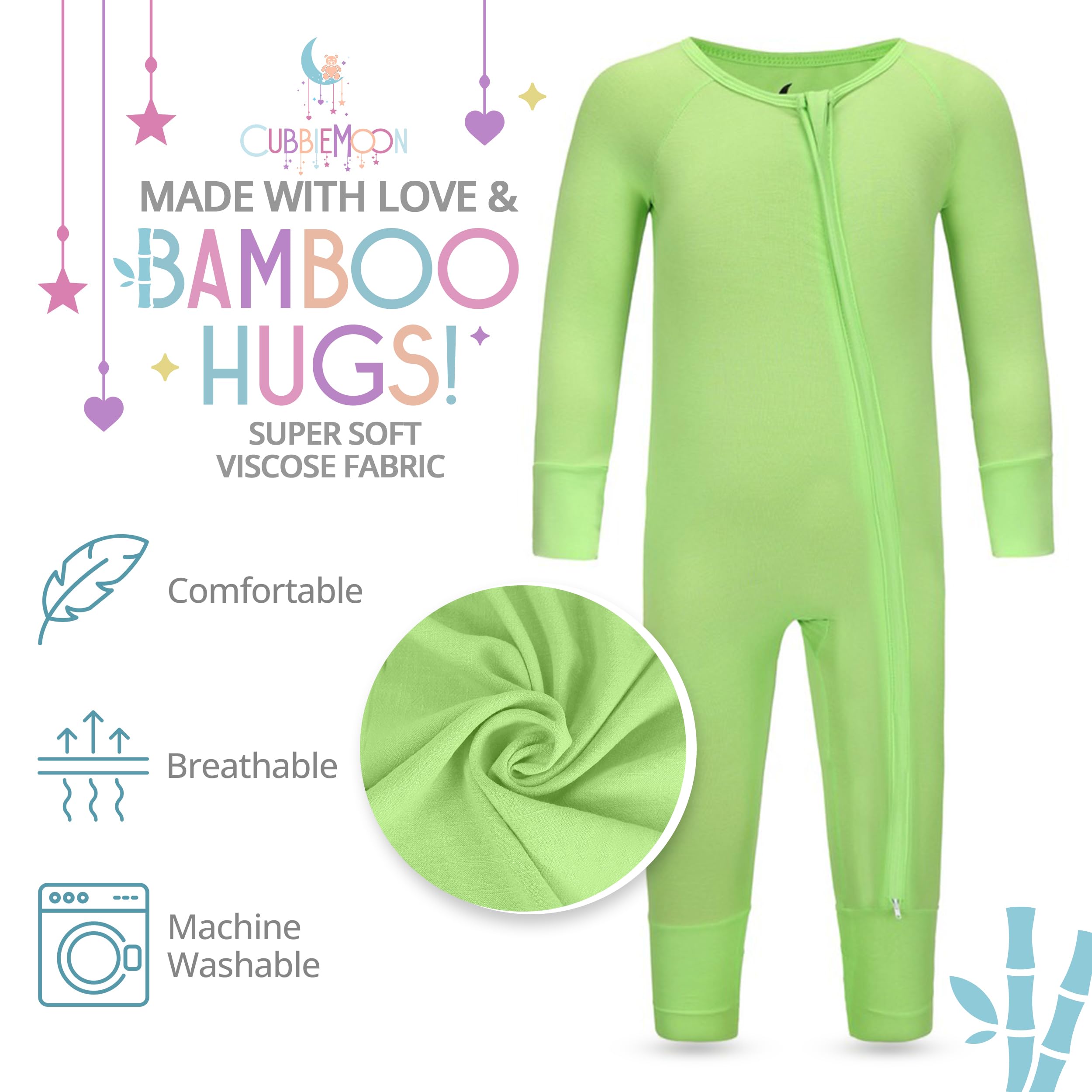 CubbieMoon fold-over-mittens-feet design offers warmth and flexibility for tiny movers.