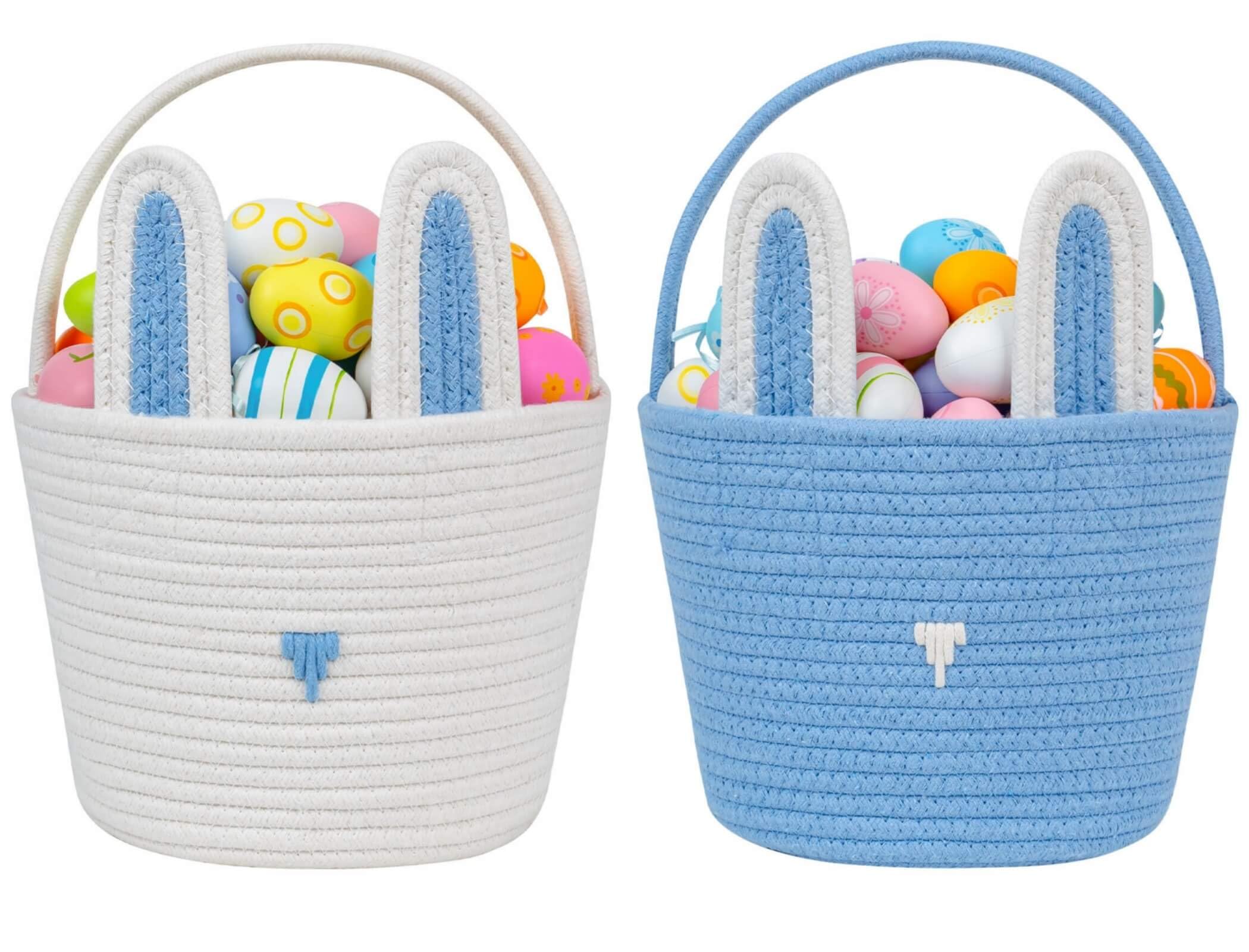 CubesLand bunny basket with removable ears for Easter egg hunts