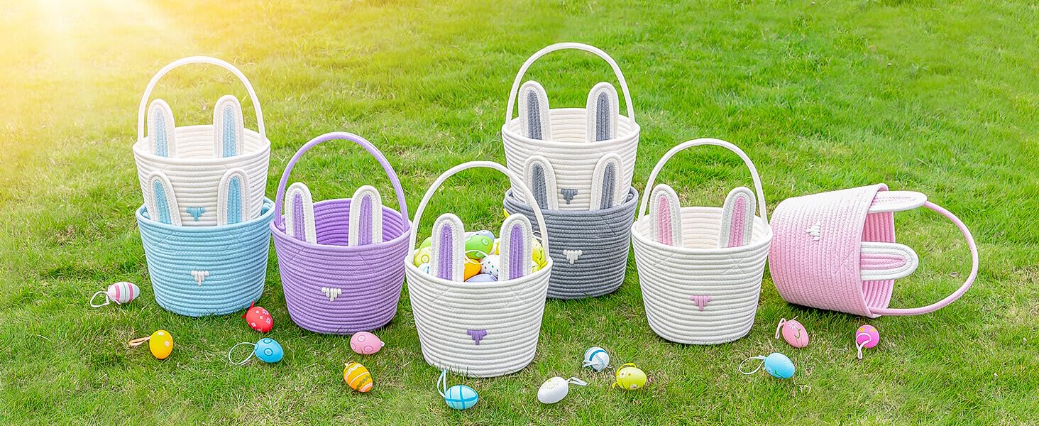 CubesLand cheerful Easter basket for gifts, decor, and egg hunts