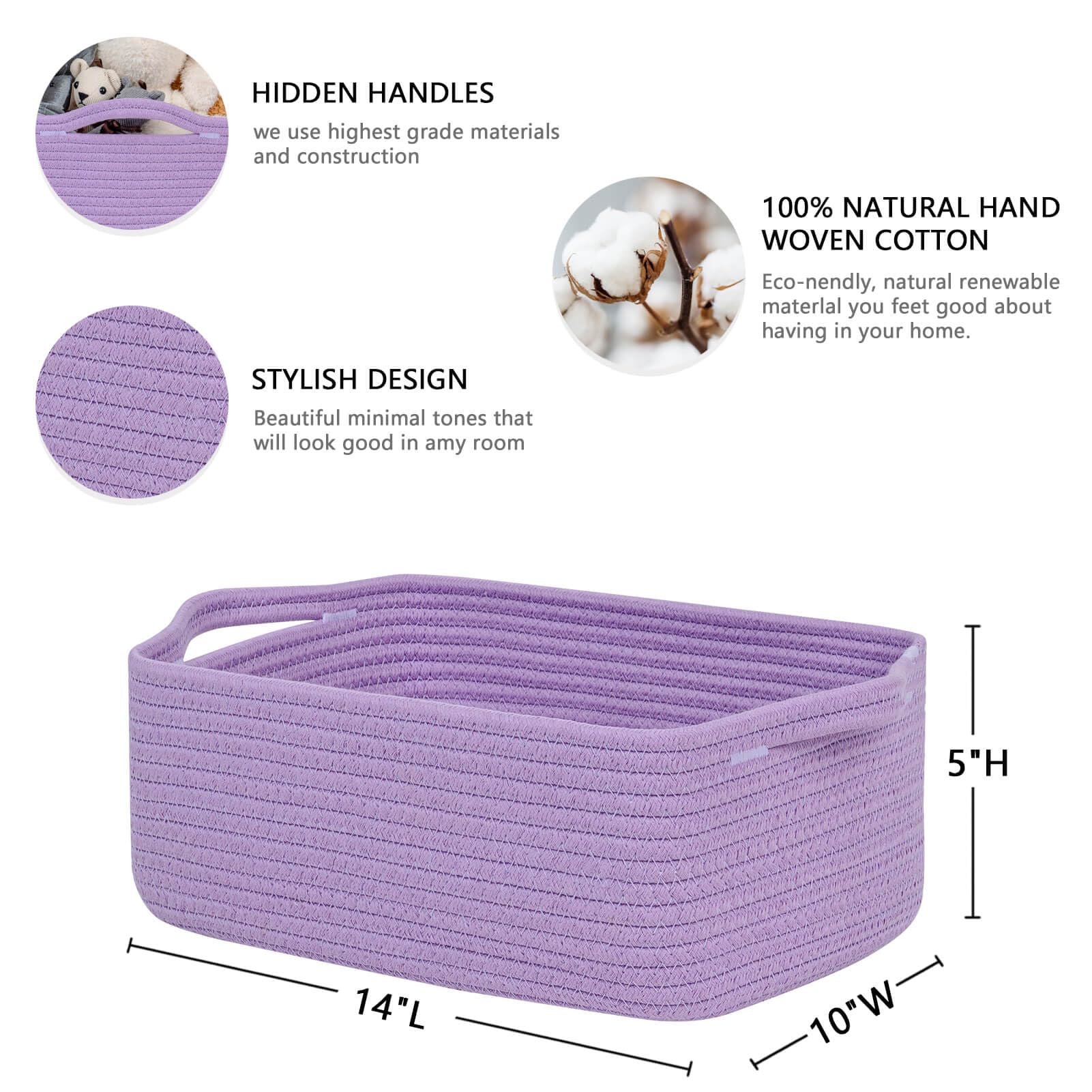 Cubeland purple storage basket on a shelf keeps items organized