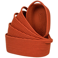 Cubeland small cotton rope baskets set of five on a shelf for versatile organization.