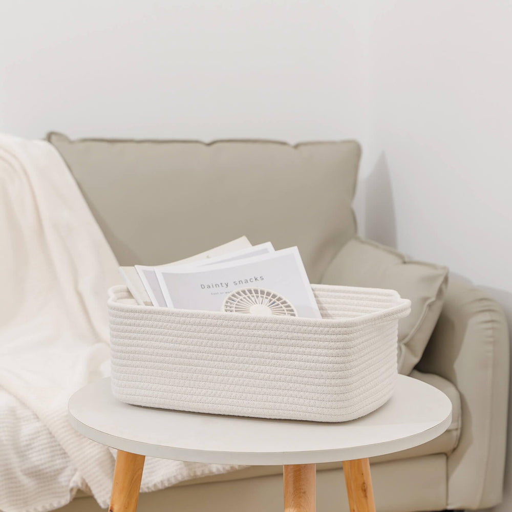 CubesLand bathroom storage basket soft texture with sturdy handle for quick access