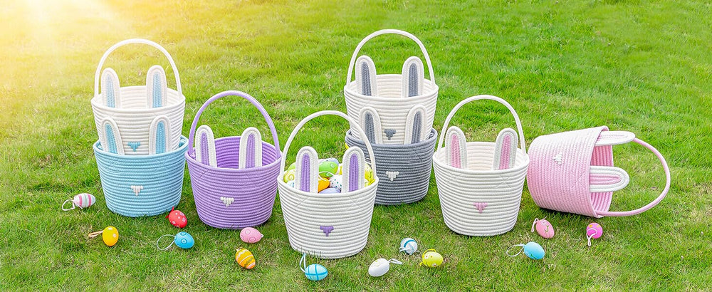 CubesLand versatile Easter basket doubles as decor and gift basket.