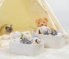 CubesLand handled storage basket for closet easy pull-out and versatile organization