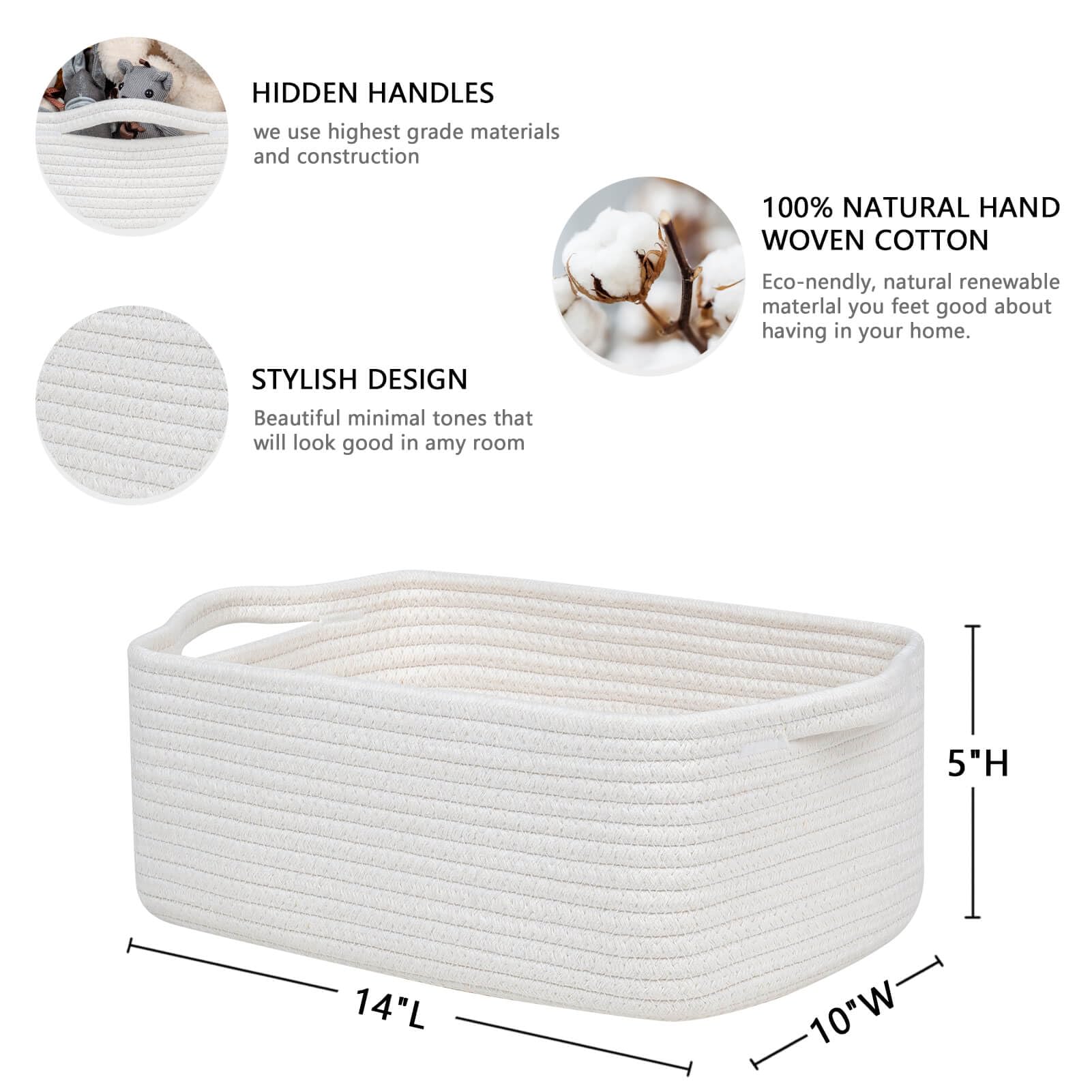 CubesLand nursery toy basket soft cotton keeps toys tidy and within reach