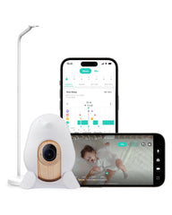 CuboAi Monitor 3 floor stand view for steady day and night baby checks.