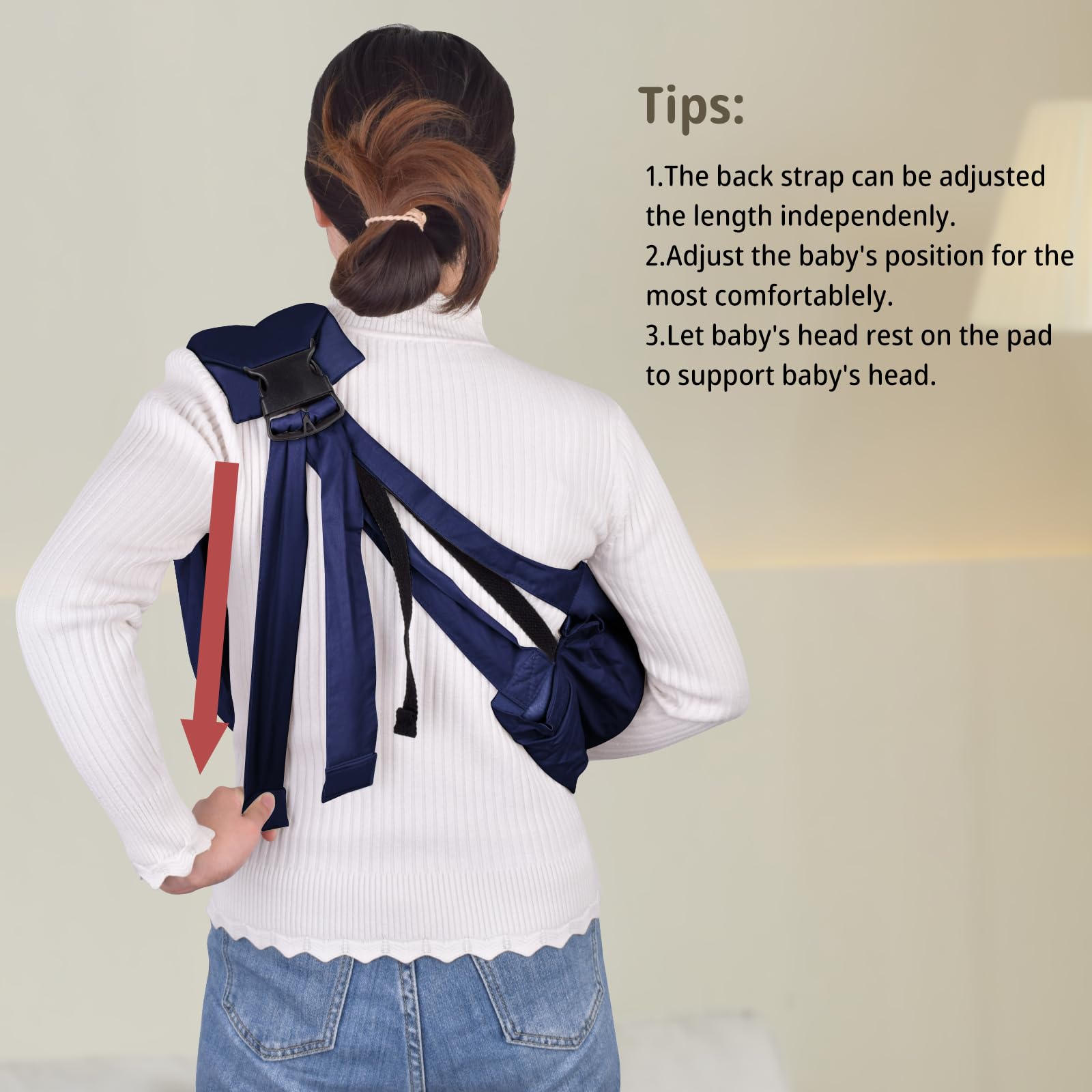 Cuby baby carrier lightweight and foldable in dark blue for travel