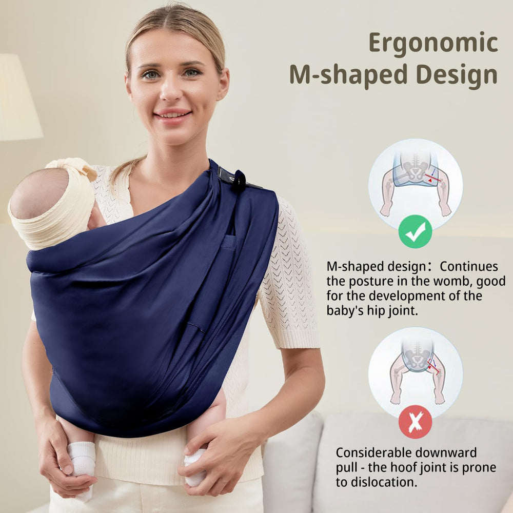 Cuby baby carrier with multi carry options in dark blue for versatility