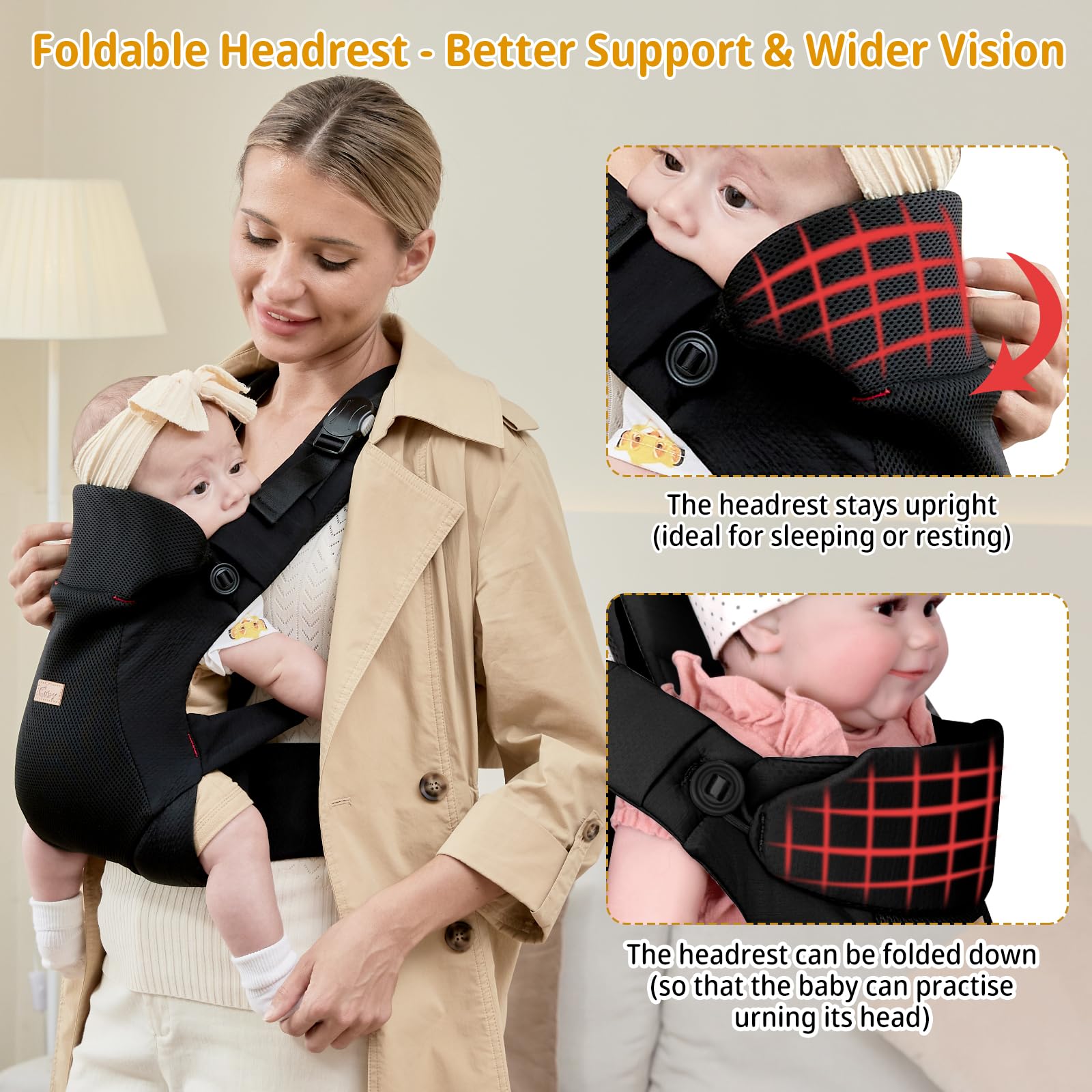 CUBY wide waist panel provides balanced support for growing bodies