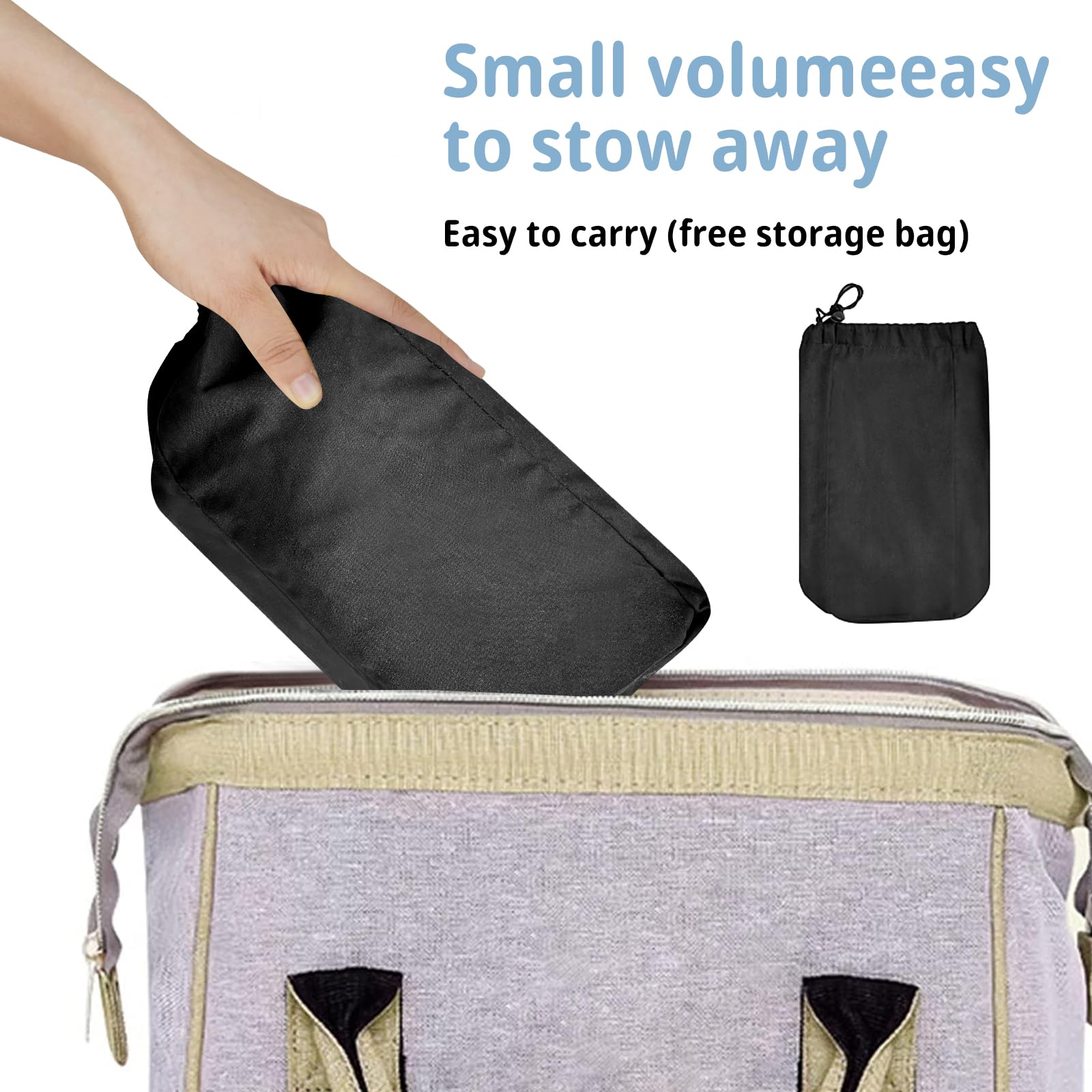 Cuby Mesh Sling Folded Compact shows portable, space-saving setup.