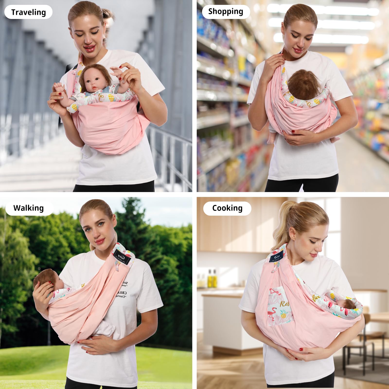 Cuby lightweight wrap for easy carrying during errands and travel.