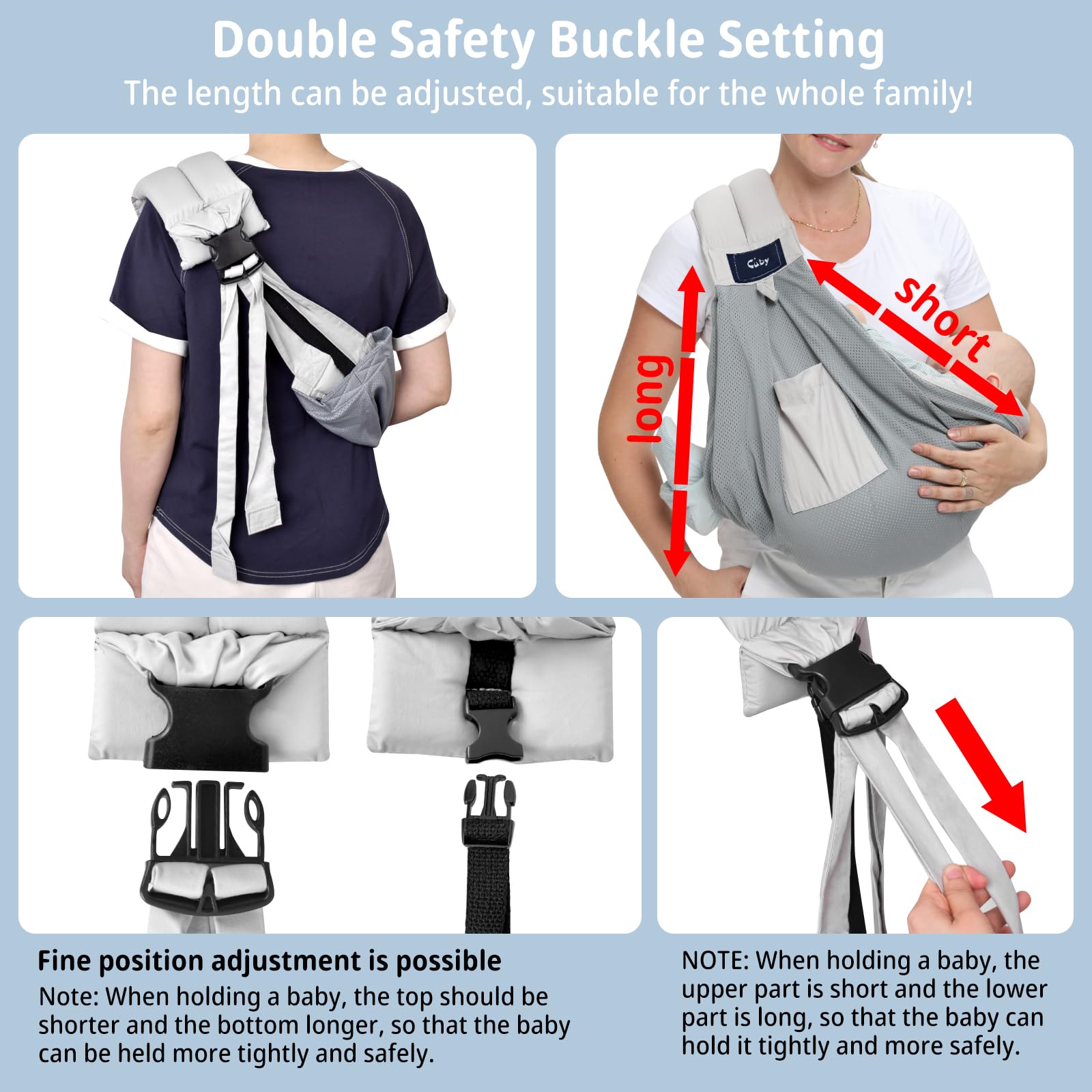 CUBY sling doubles as a breastfeeding cover for discreet feeding