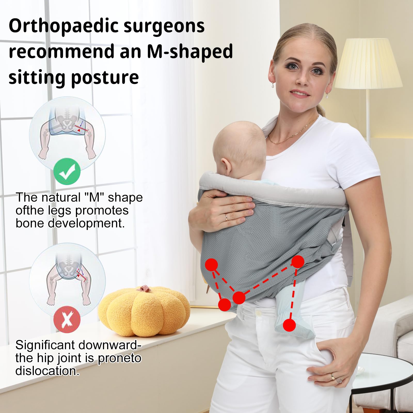 CUBY newborn support feature helps keep baby secure without restricting movement