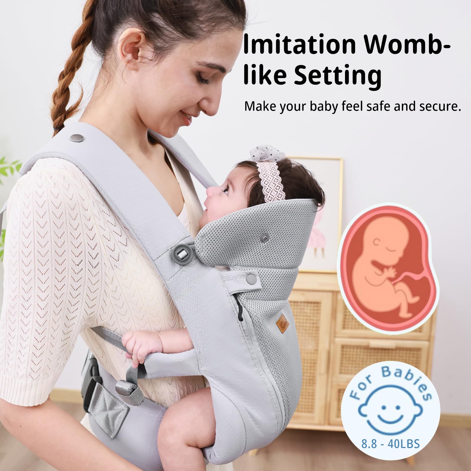 CUBY back support belt distributes weight to reduce caregiver shoulder strain.