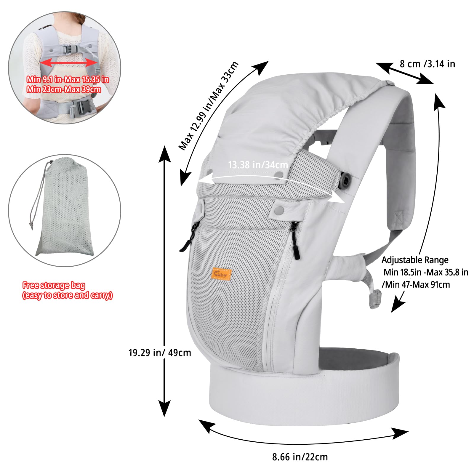 CUBY front carrier supports hands-free travel and daily errands.