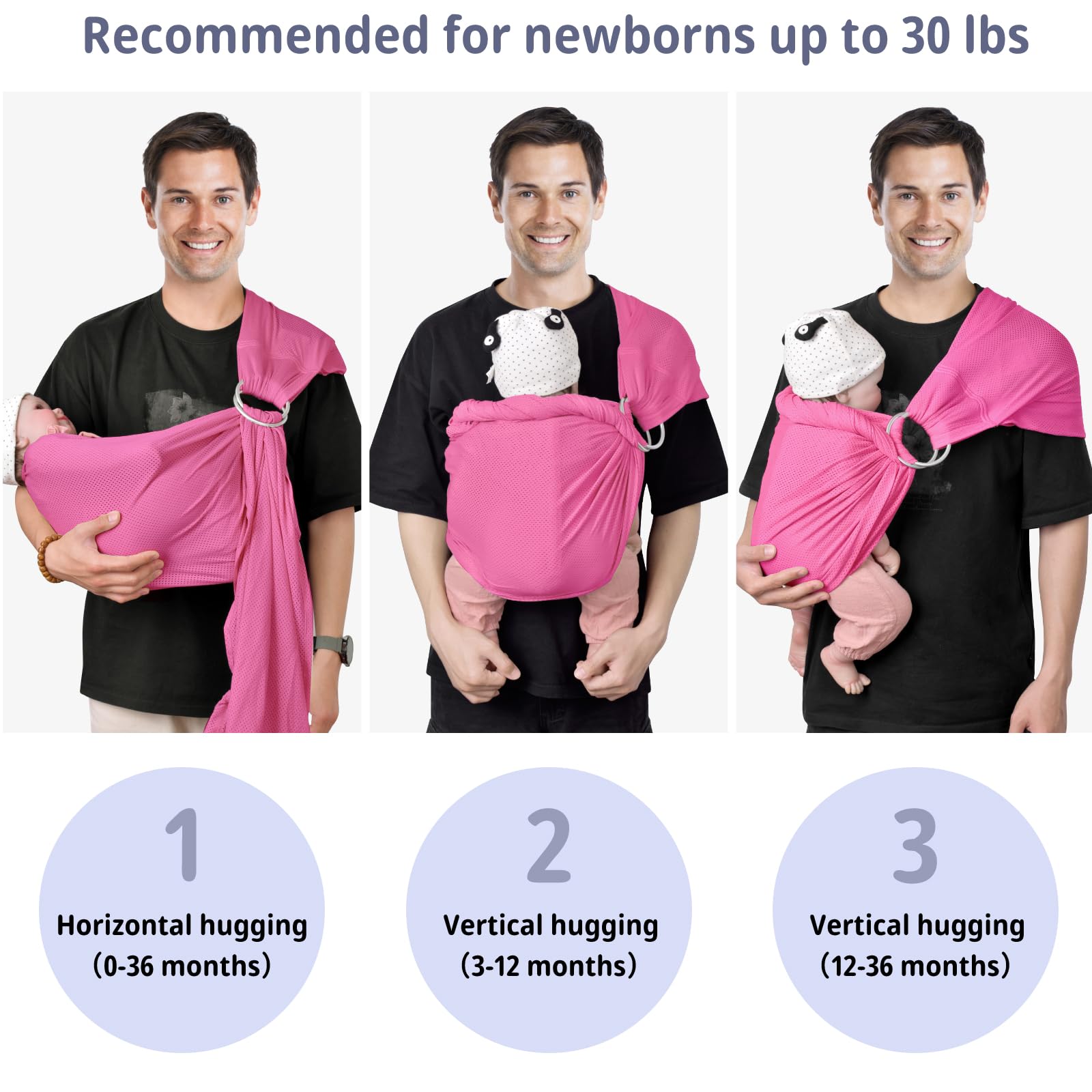 CUBY Water Baby Sling features adjustable ring for versatile fit