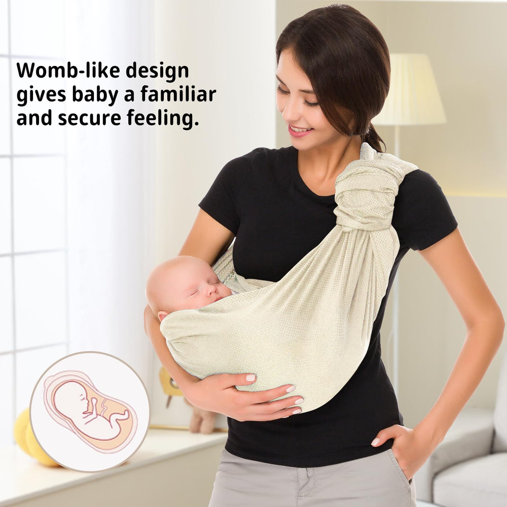 Hands-free wear for breastfeeding privacy with Cuby sling