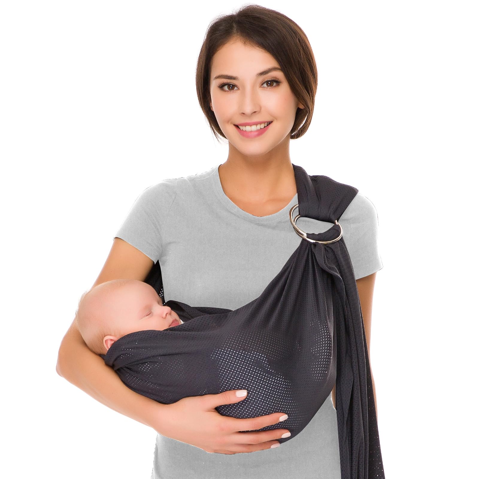 CUBY Water Baby Sling in dark gray, lightweight and wearable.