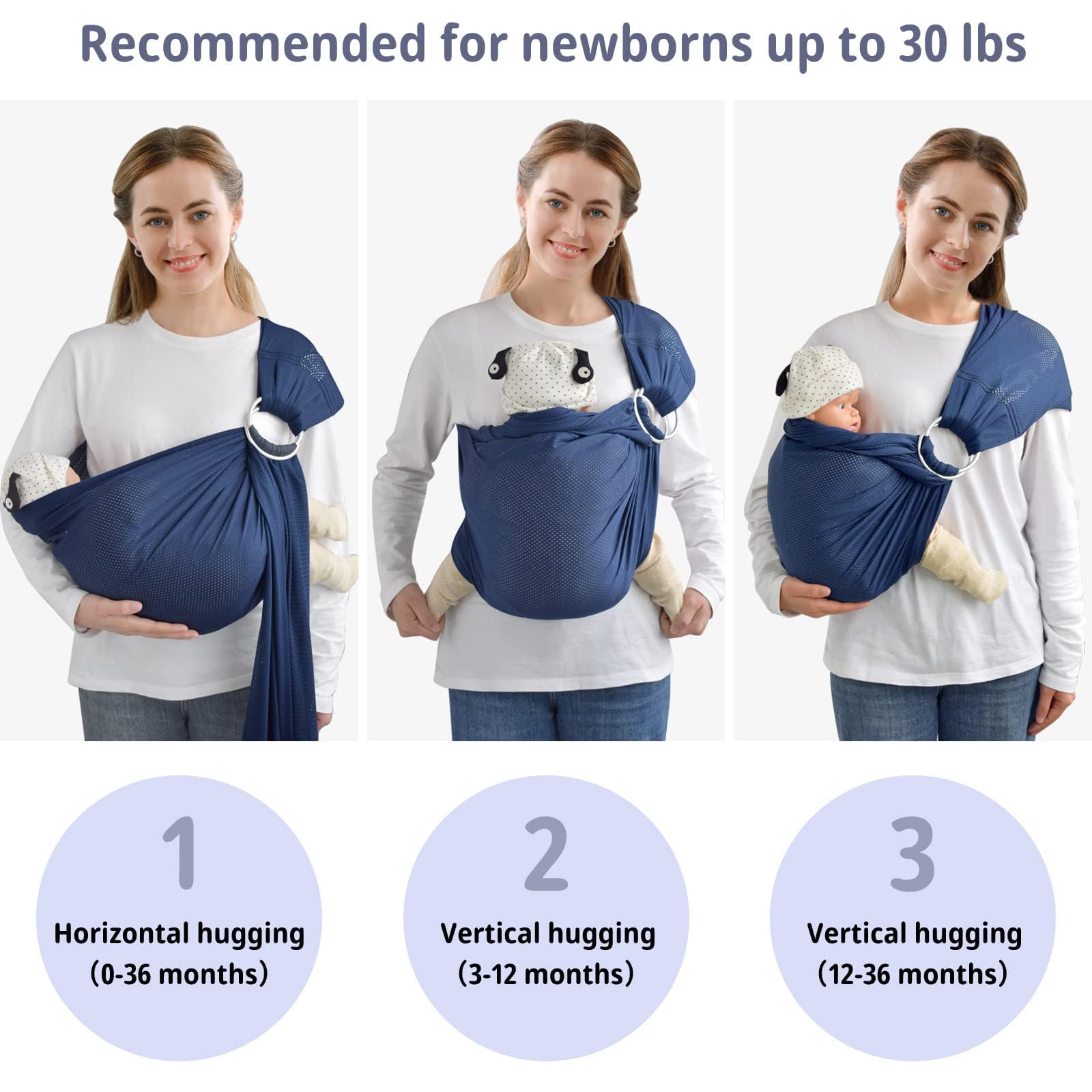 CUBY Water Baby Sling folded into a compact travel bag