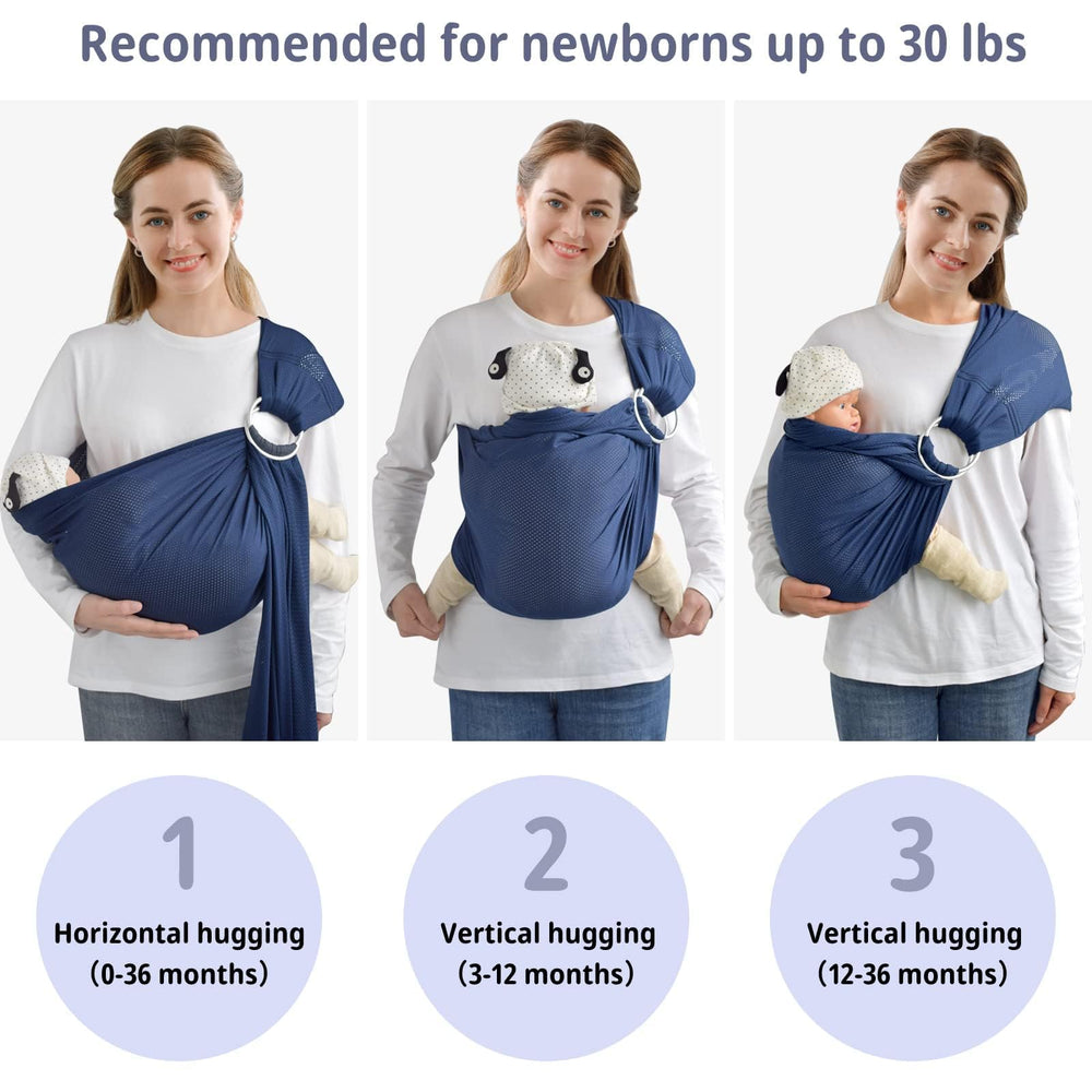 CUBY Water Baby Sling folded into a compact travel bag