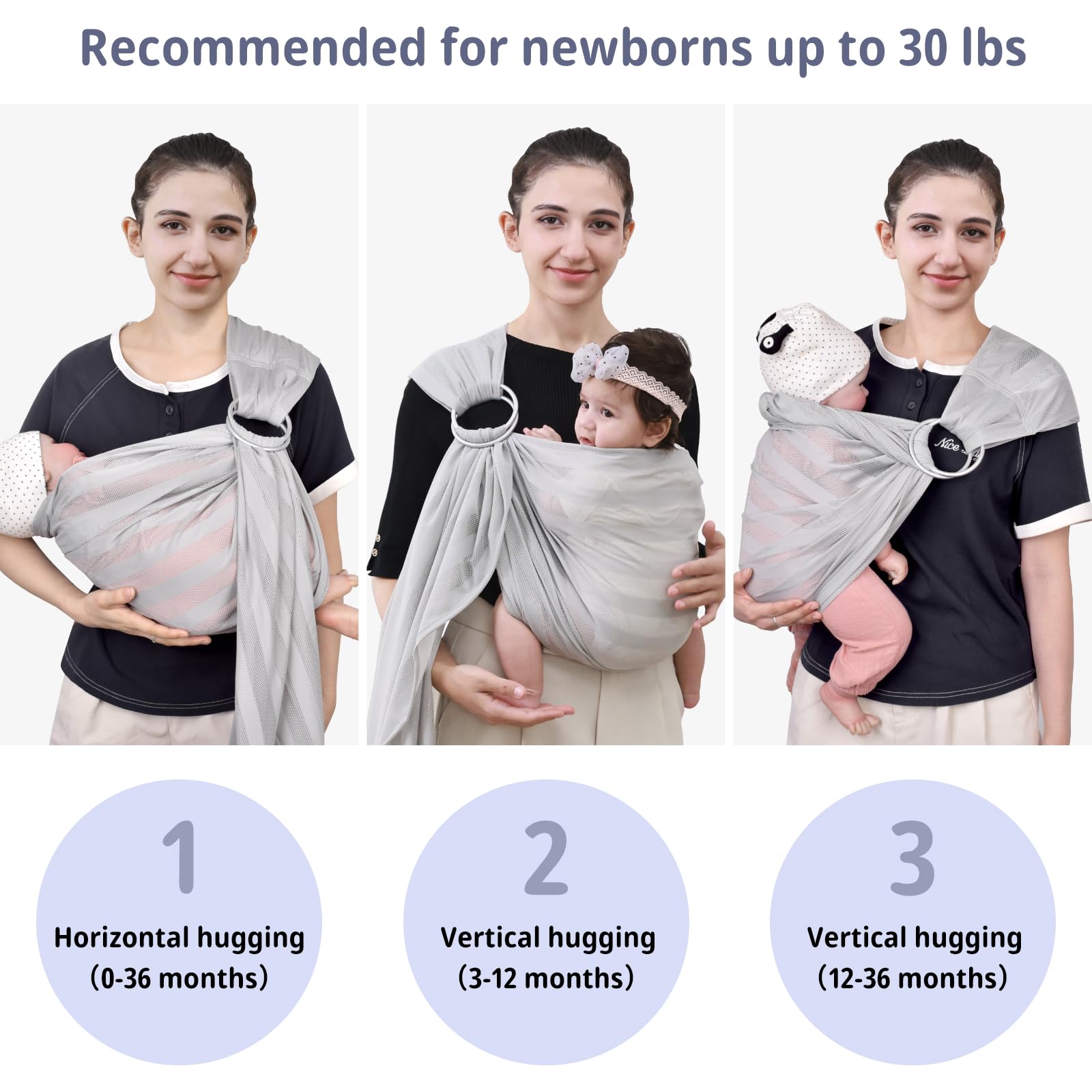 CUBY Water Baby Sling displays water-friendly fabric ideal for pool or beach use.