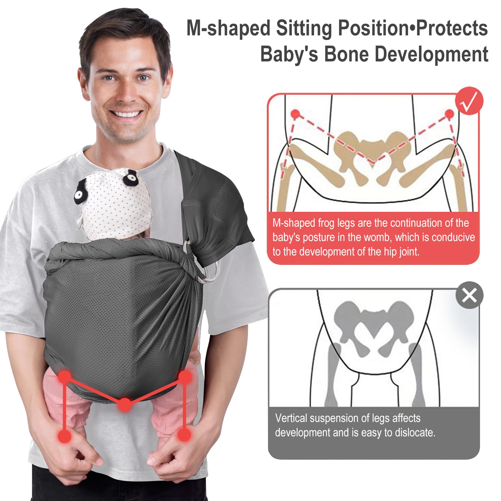 CUBY Water Baby Sling quick-drying fabric for water days.