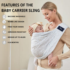CUBY wrap front carry setup feels secure close for newborns and small infants.