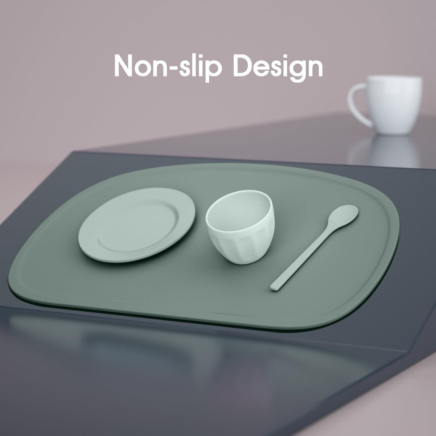 Cuddle Campus non-slip mats stay in place during meals