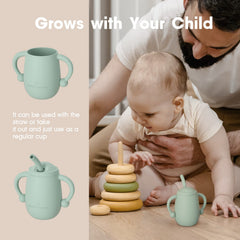 Cuddle Campus straw attachment enables straw cup option for variety.
