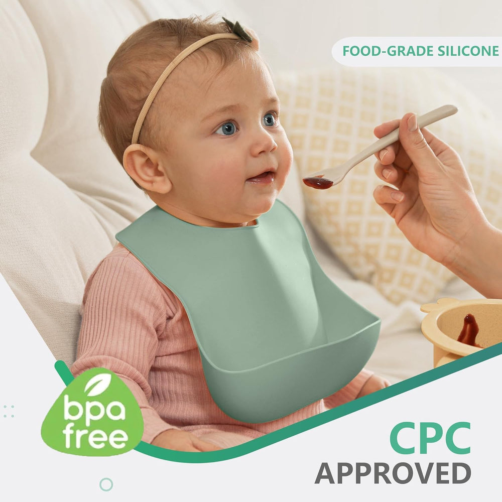 Cuddle Campus bibs with adjustable neck circumference fit growing children