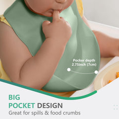 Cuddle Campus bibs made of food-grade silicone for safe mealtime