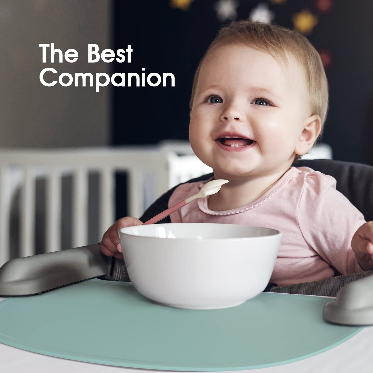 Cuddle Campus placemat has non-slip texture to stay in place during meals