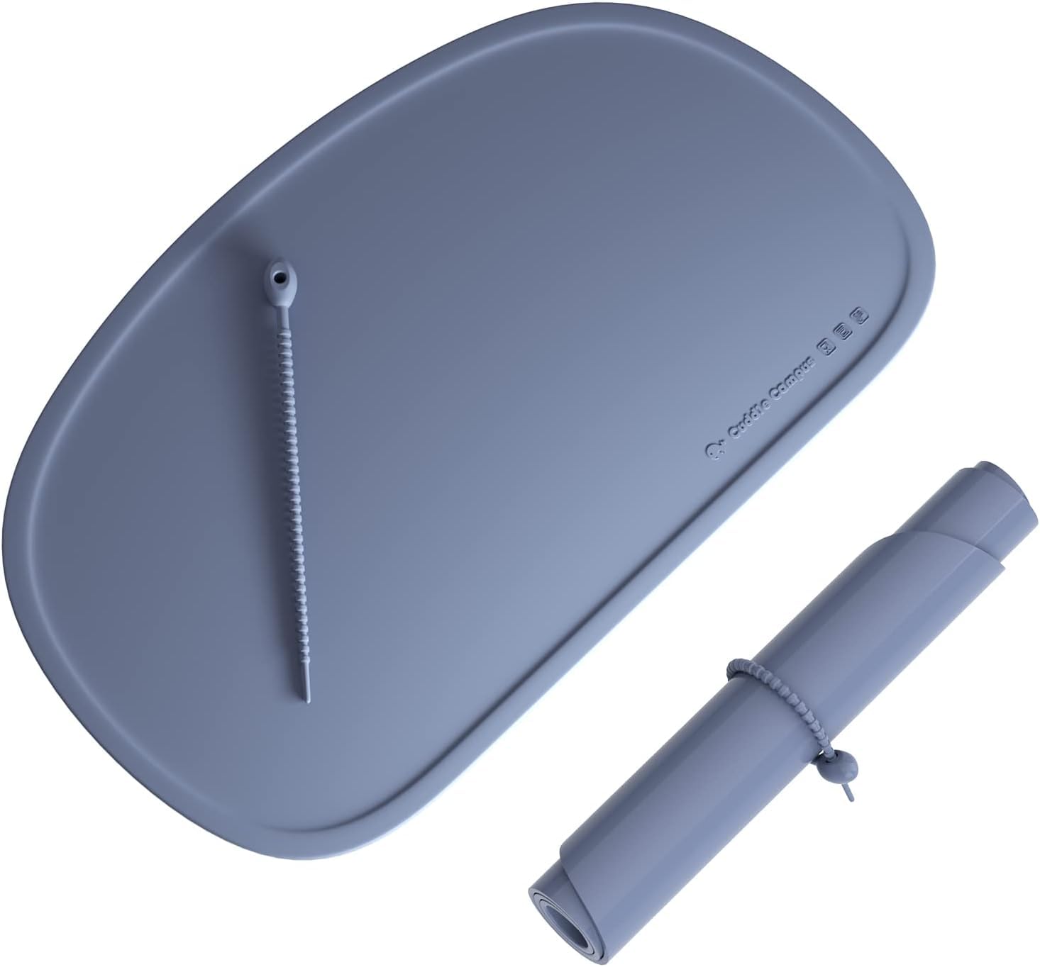 Cuddle Campus silicone placemat with raised edges helps contain spills at meals.