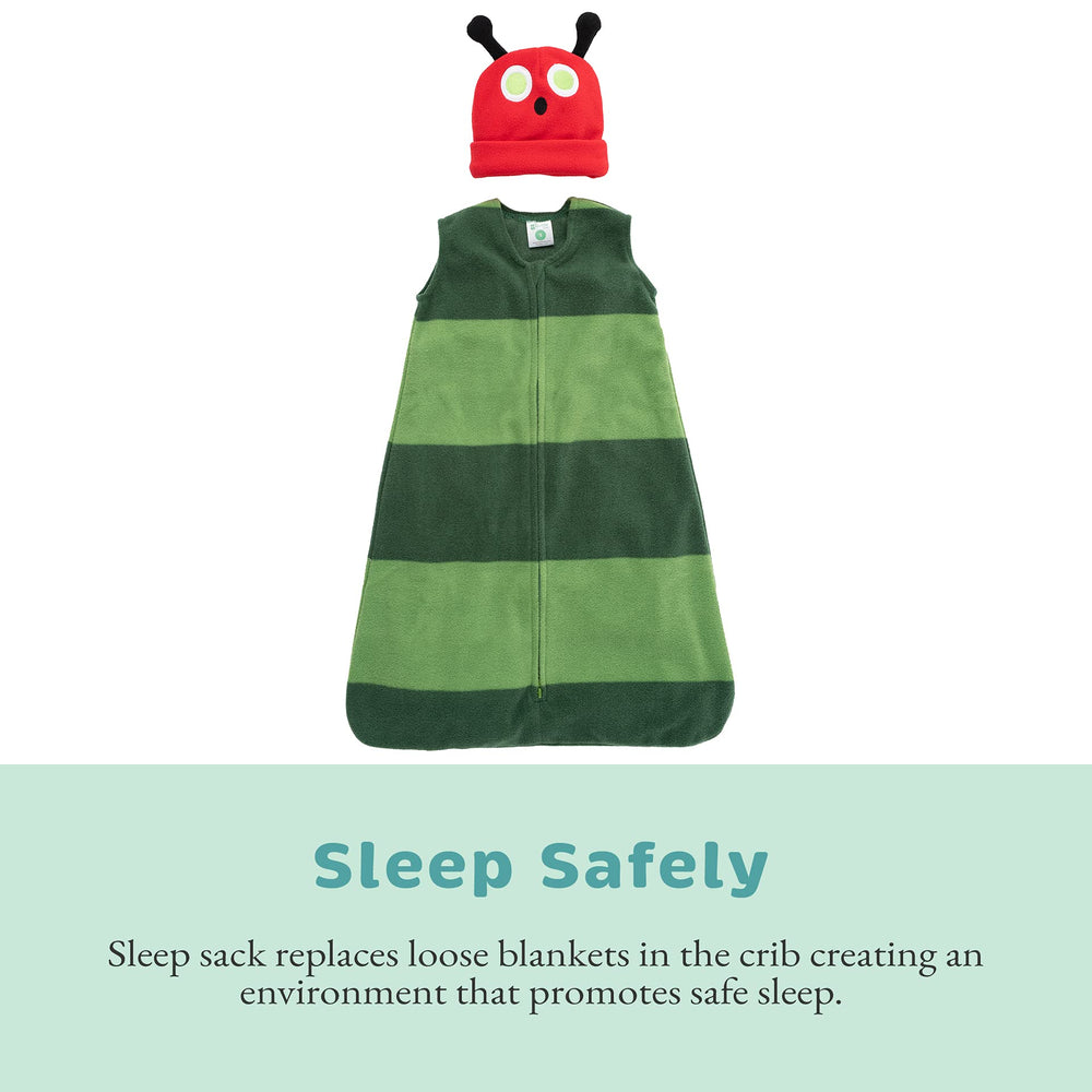 Cuddle Club sleep sack with inverted zipper enables quick diaper changes.