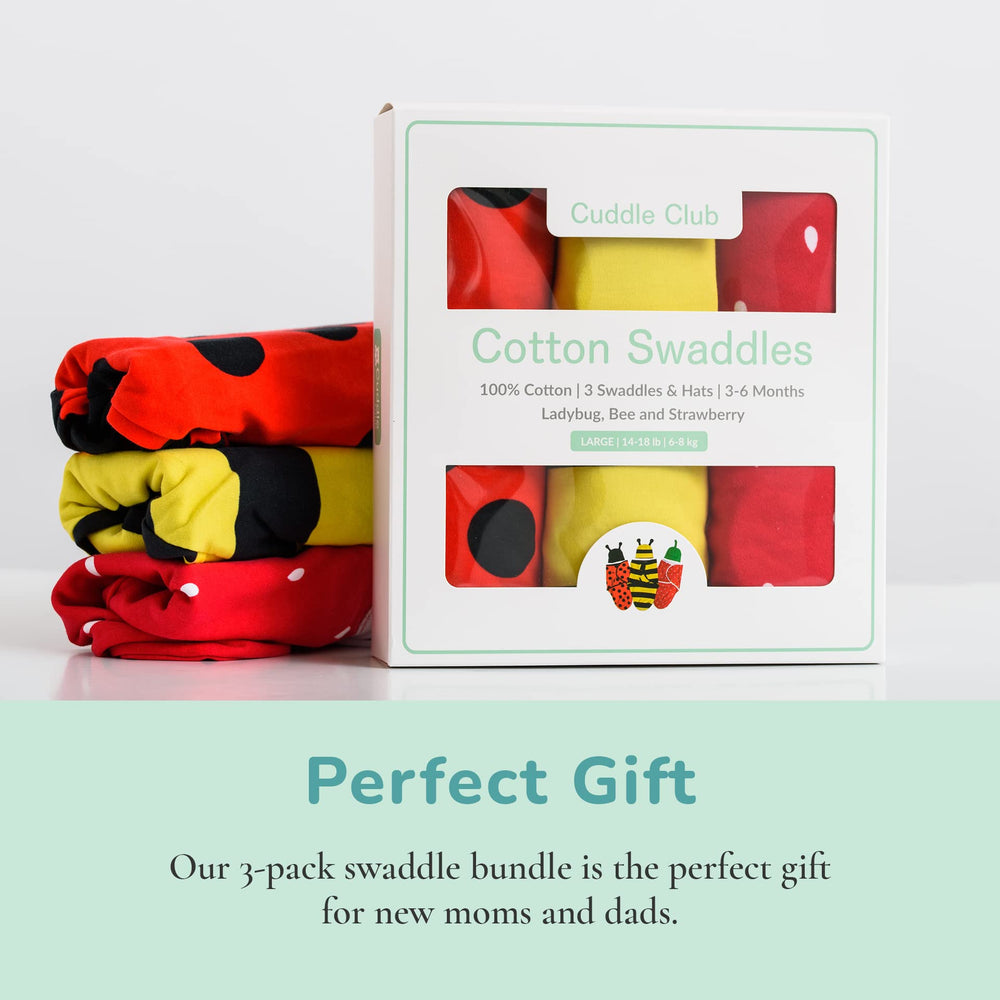 Cuddle Club swaddle showing secure closure for easy, adjustable wrapping.